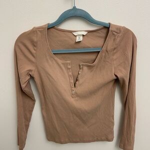 H&M Women's Long Sleeve Top - Brown